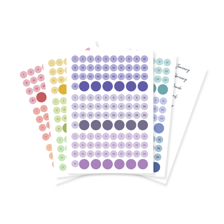 Undated Monthly Sticker Kit - Colorful