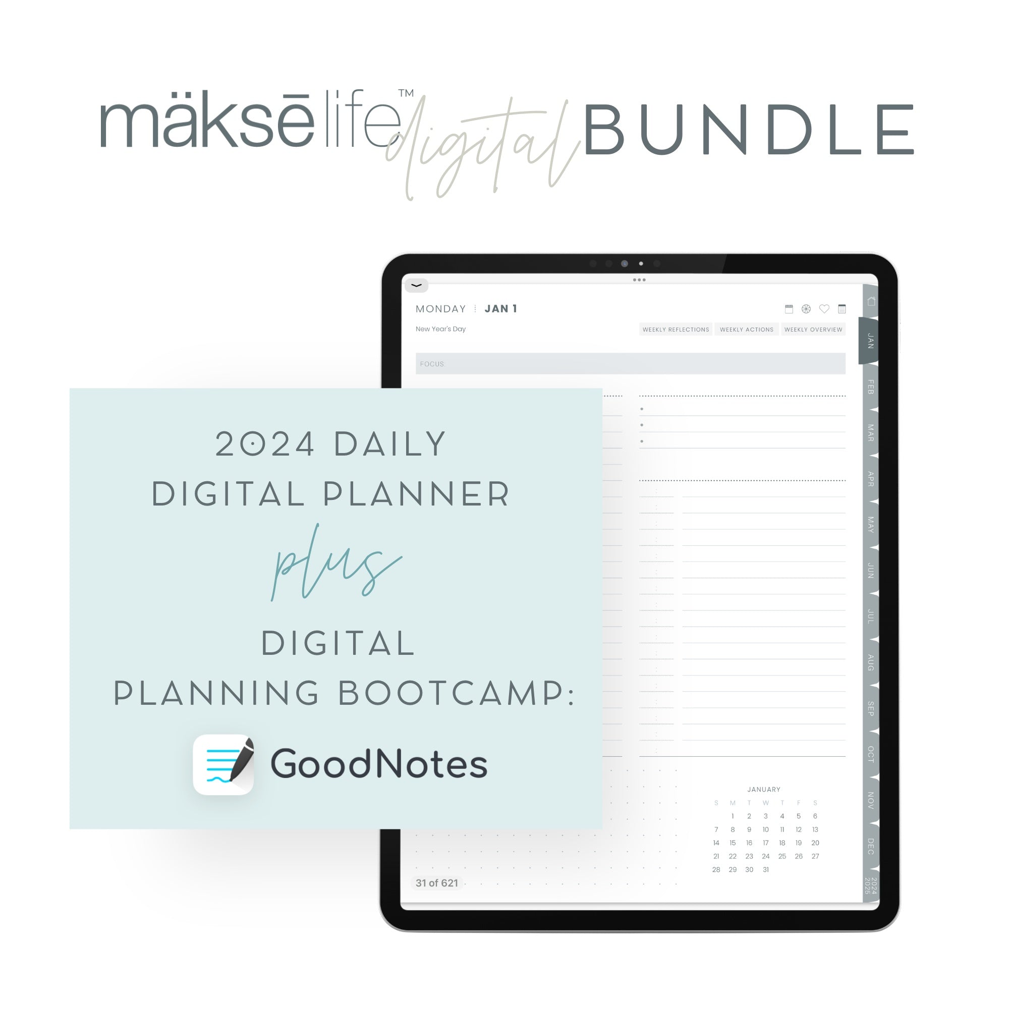 Digital Planning Bundle: iOS/Goodnotes + Digital Daily Planner – MakseLife