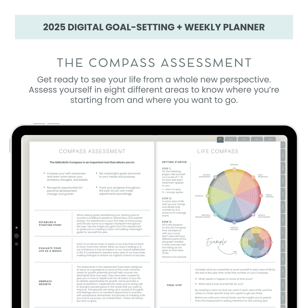 2025 Digital Goal-Setting + Weekly Planner