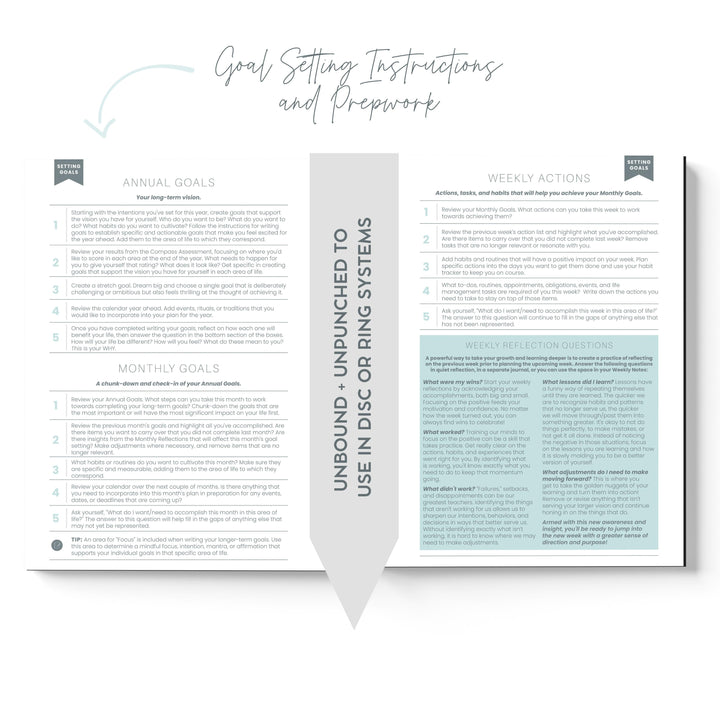 Goal-Setting and Daily Planner A5 Inserts