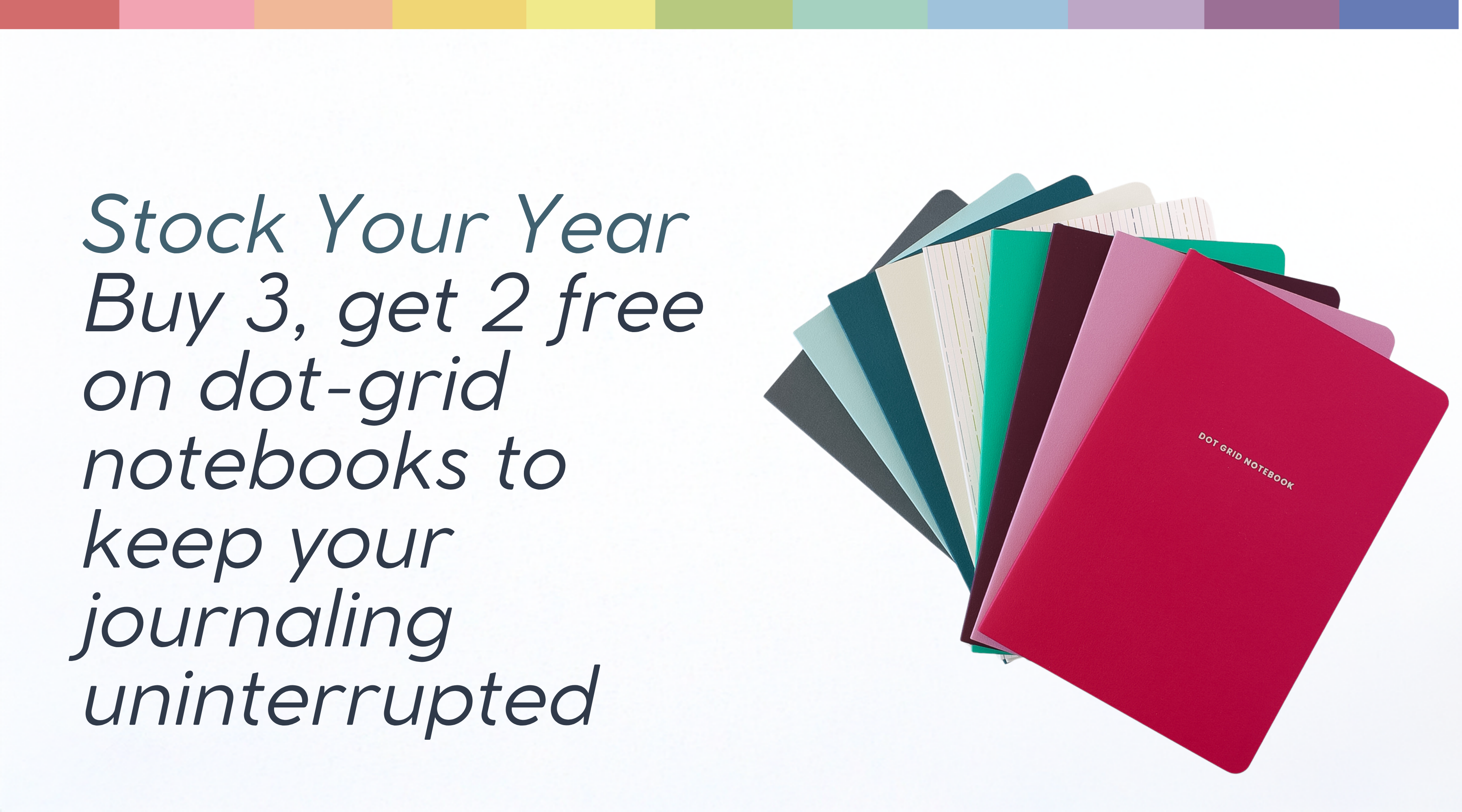 Buy 3, get 2 free dot-grid notebooks