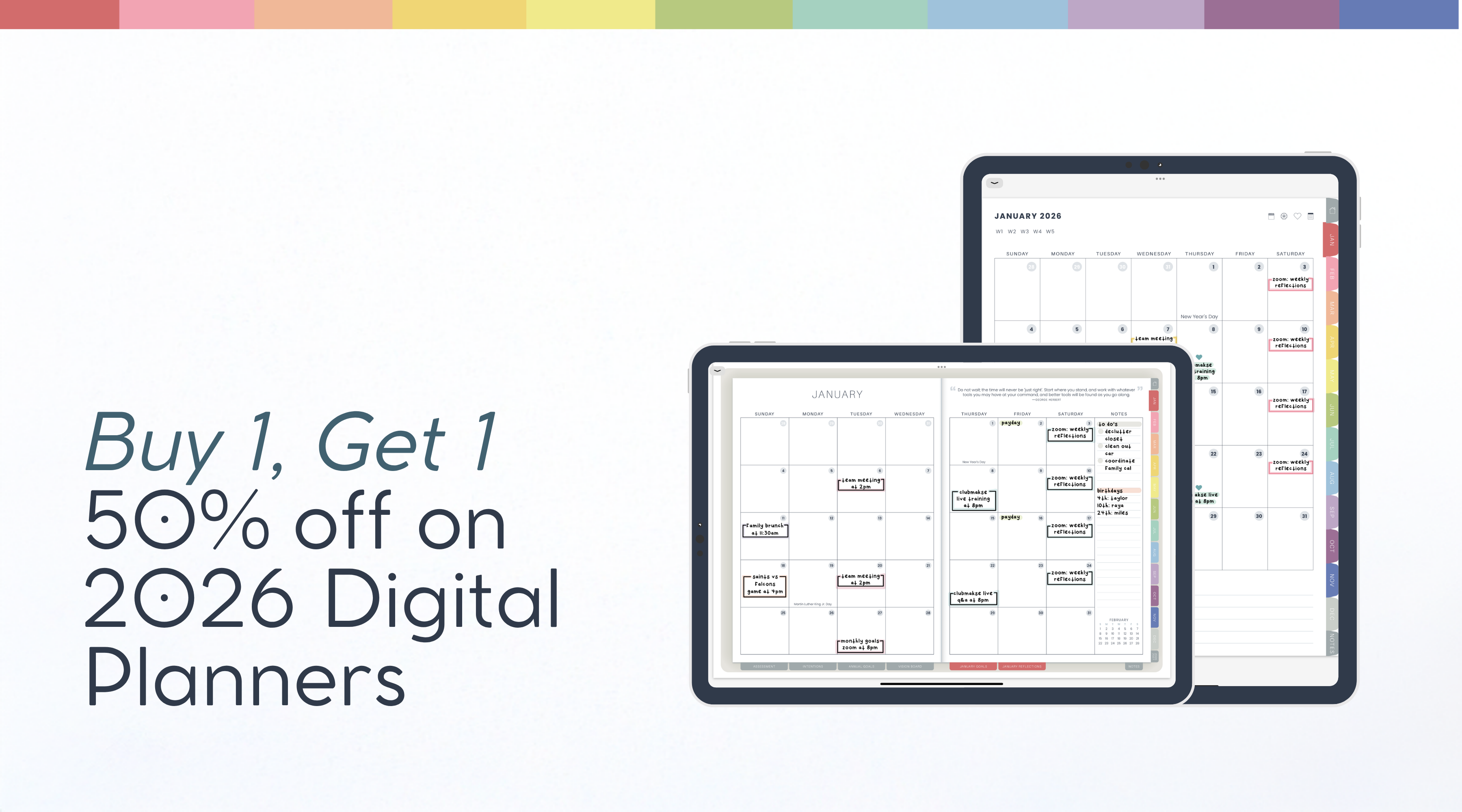 Buy 1, Get 1 50% off 2026 Digital Planners