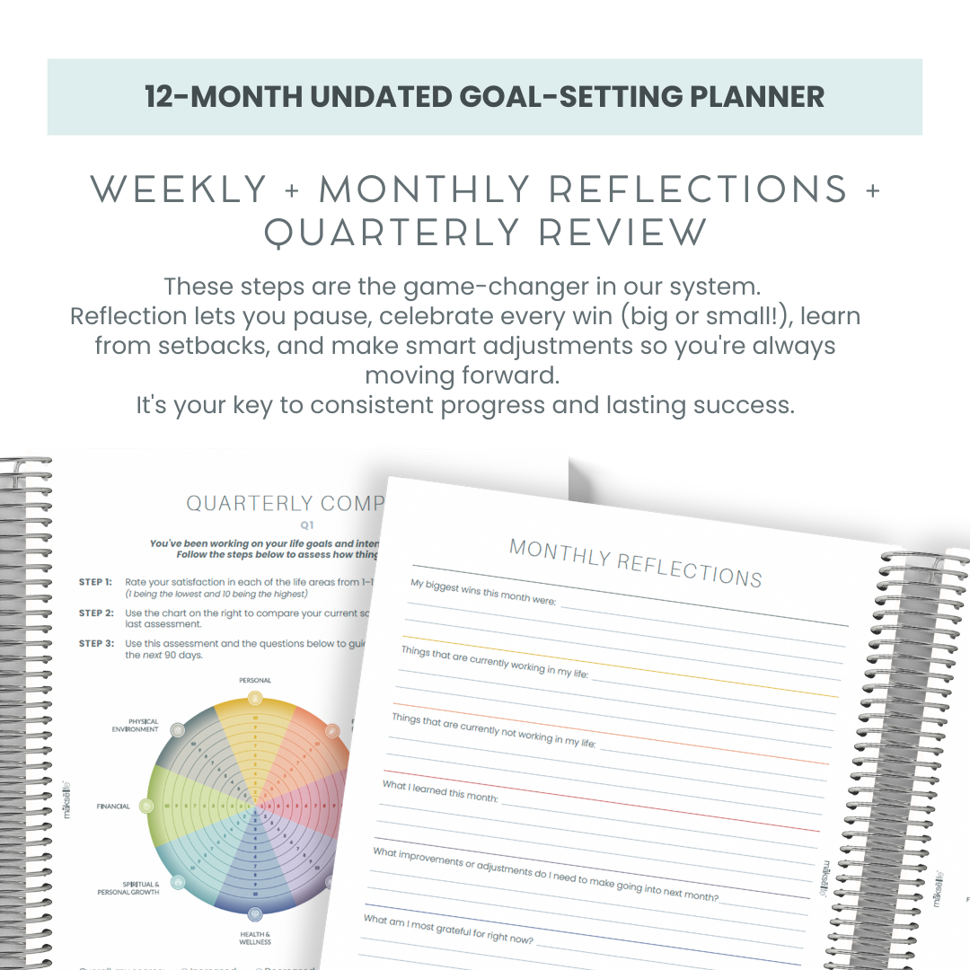 12-Month Undated Goal-Setting + Monthly Planner - Cloud