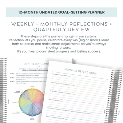 12-Month Undated Goal-Setting + Monthly Planner - Cloud