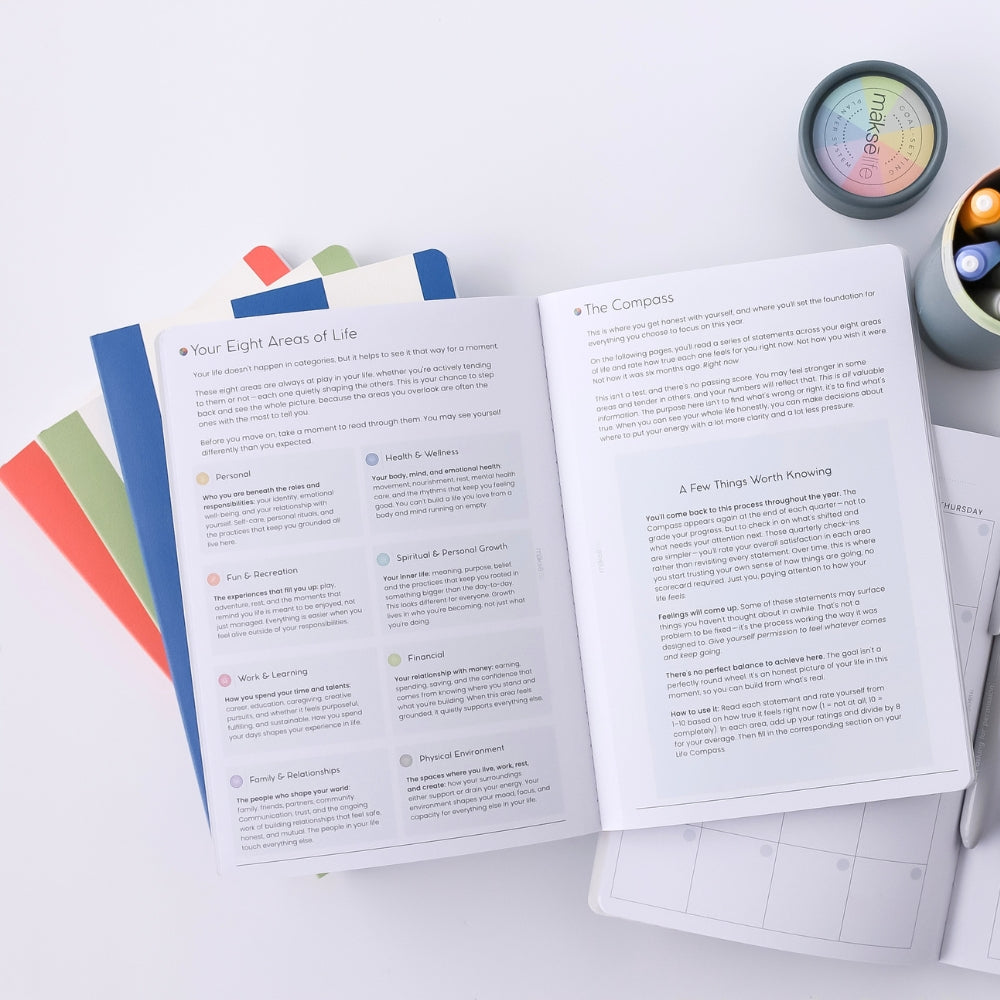 Undated Goal-Setting Notebook Set: A5 Companion Notebooks, Classic Edition