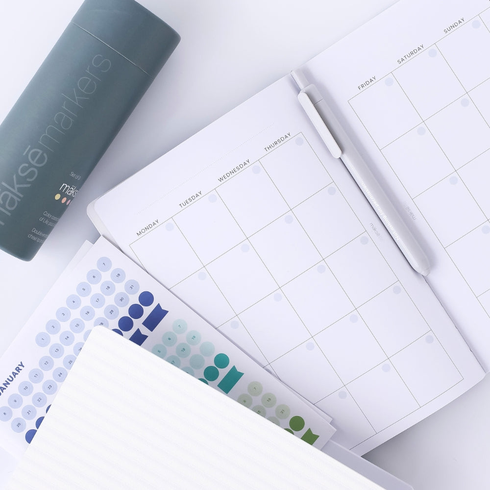 Undated Goal-Setting Notebook Set: A5 Companion Notebooks, Classic Edition