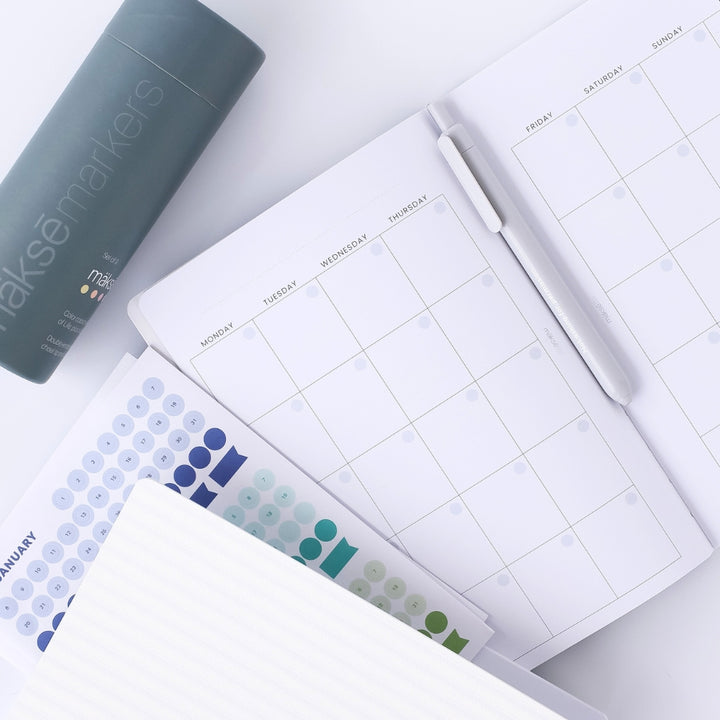 Undated Goal-Setting Notebook Set: A5 Companion Notebooks, Classic Edition