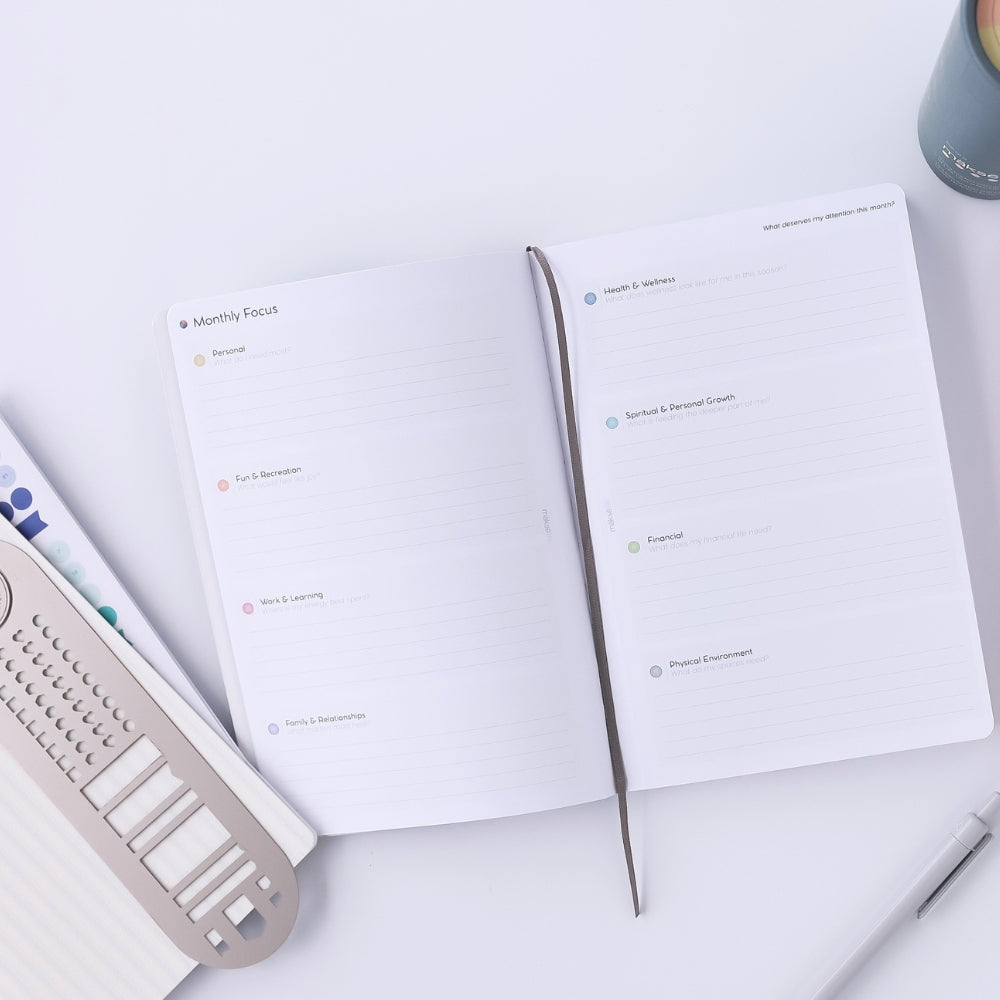Undated Goal-Setting Notebook Set: A5 Companion Notebooks, Classic Edition