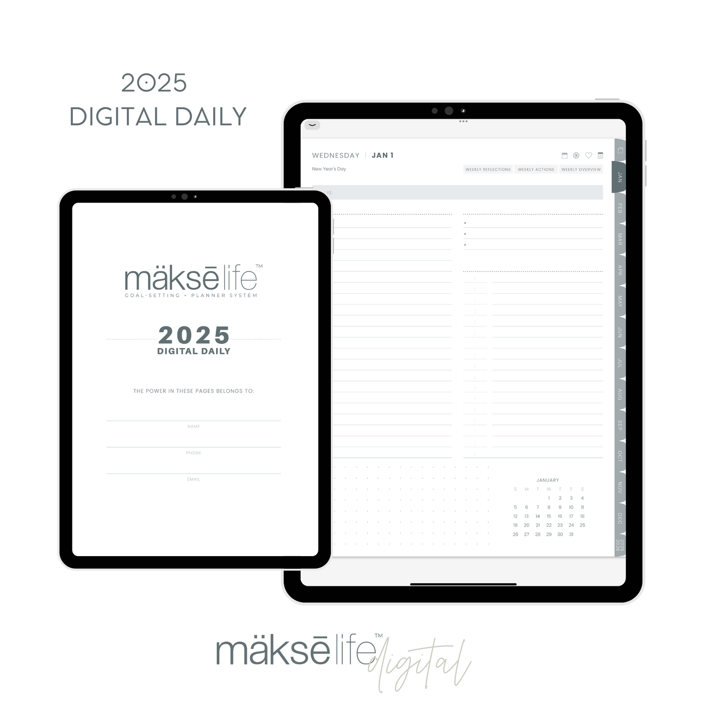 2025 Digital Goal-Setting + Daily Planner