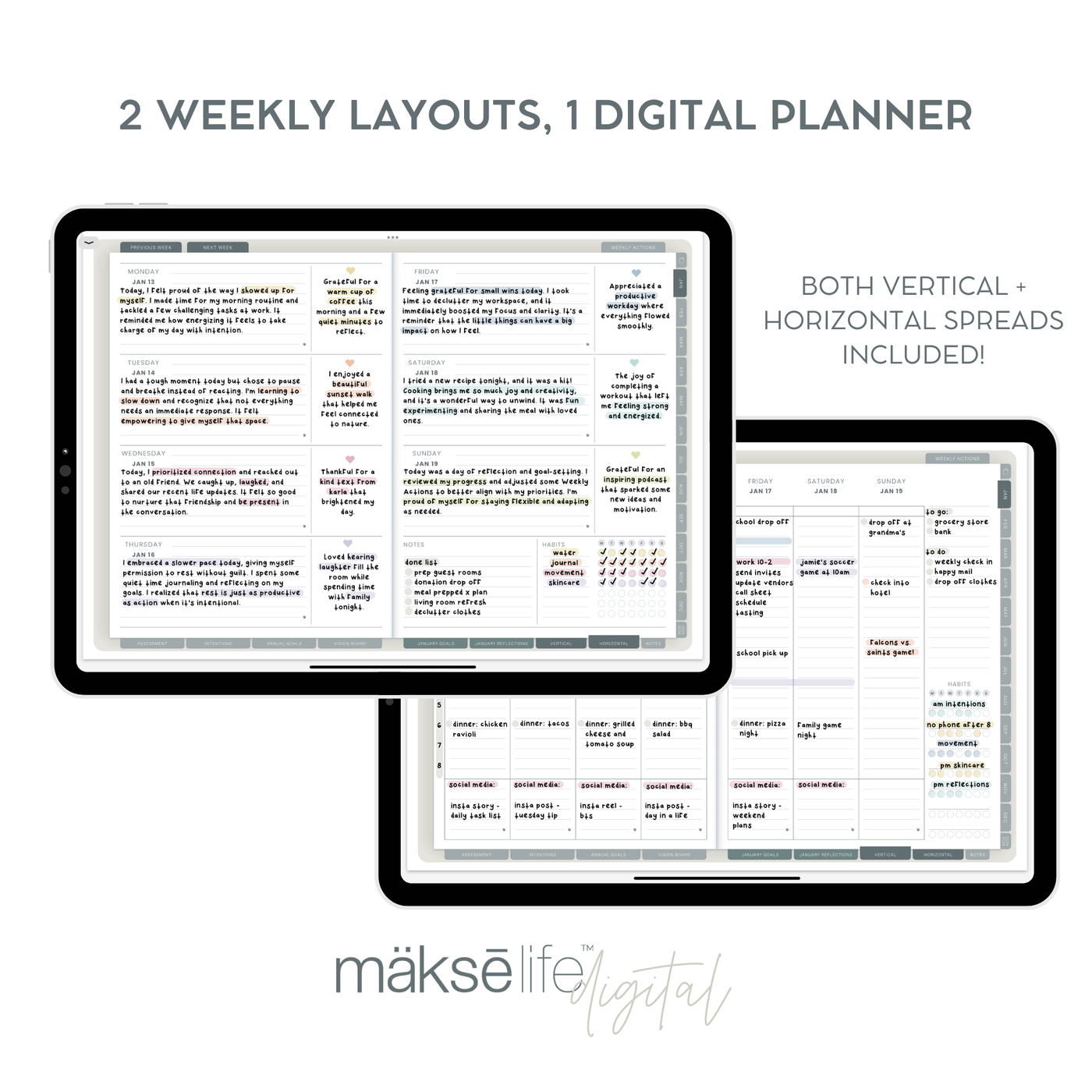 2025 Digital Goal-Setting + Weekly Planner