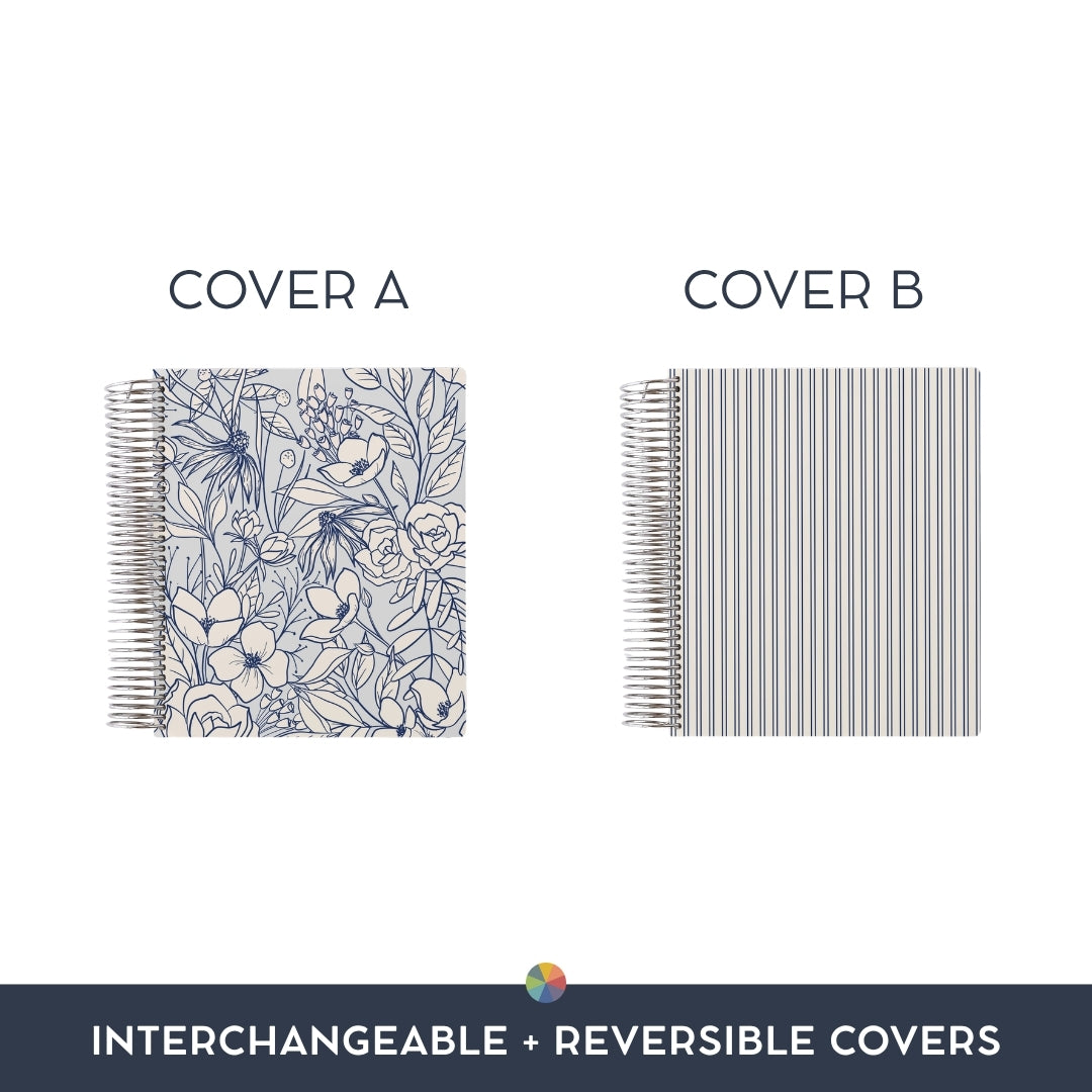 Secret Garden Blue: Interchangeable + Reversible Cover