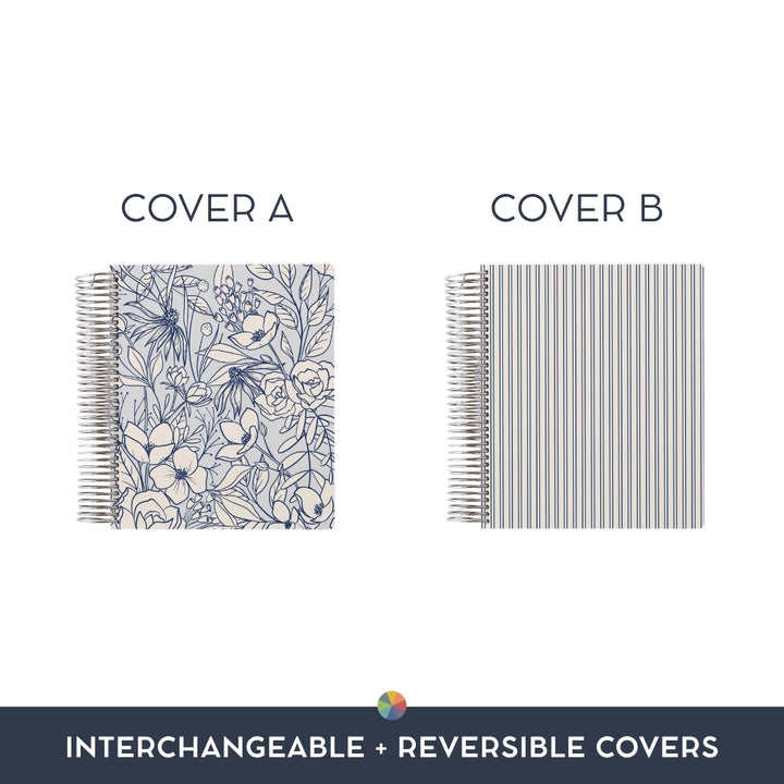 Secret Garden Blue: Interchangeable + Reversible Cover