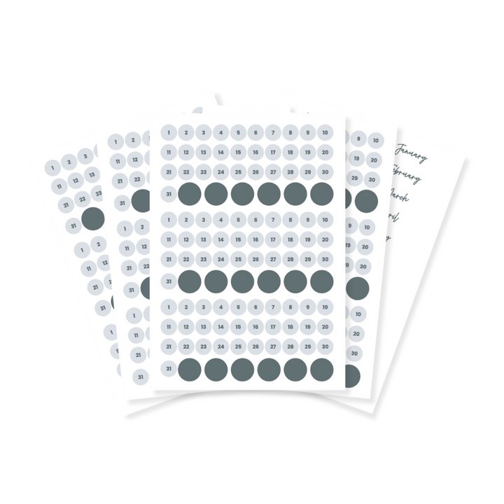 Undated Monthly Sticker Kit - Neutral
