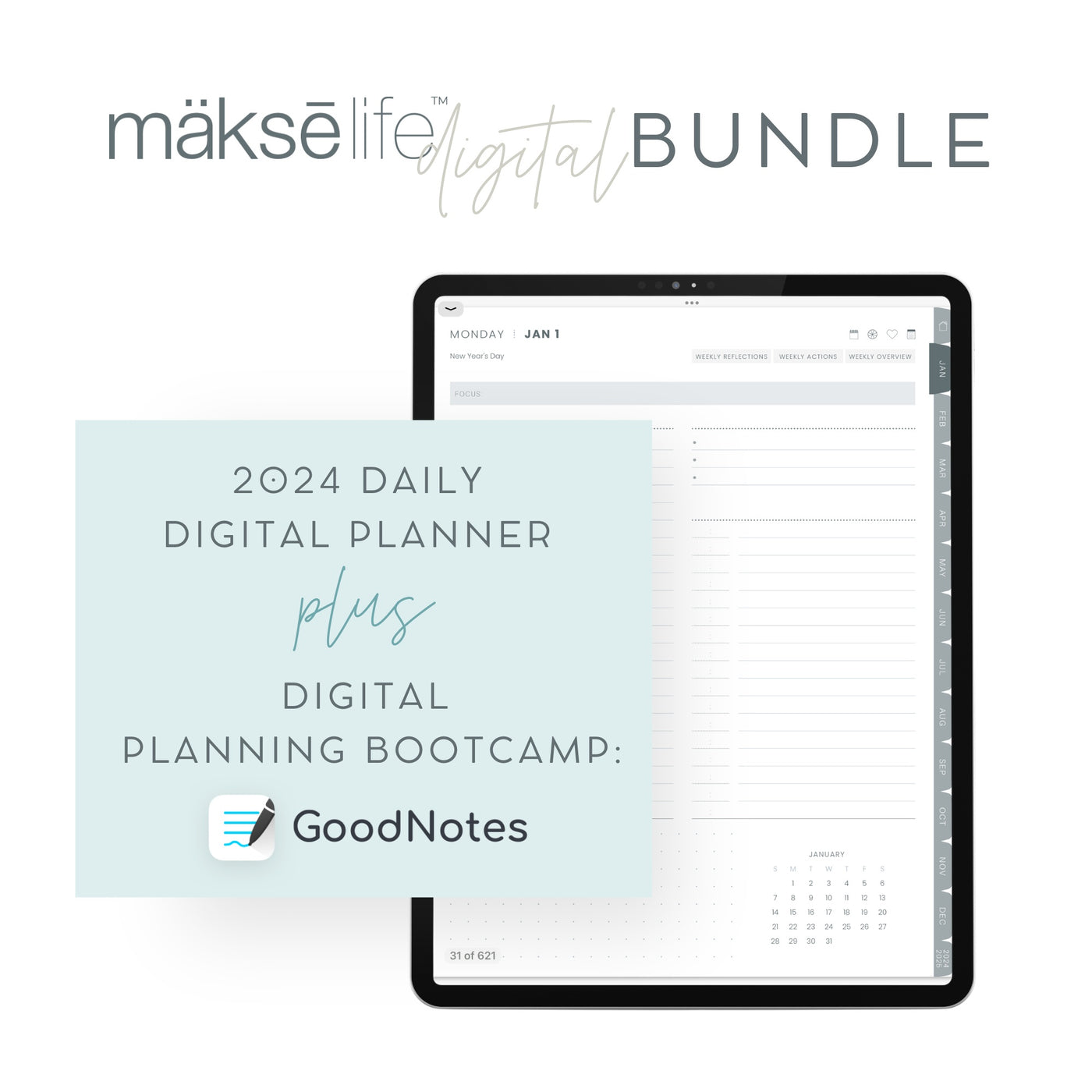Digital Planning Bundle: iOS/Goodnotes + Digital Daily Planner