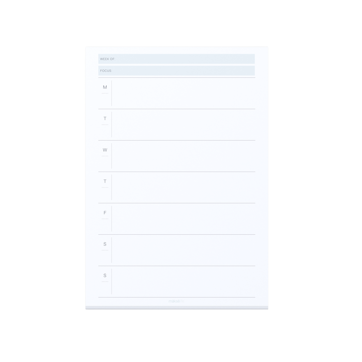 Weekly Overview Sticky Notepad