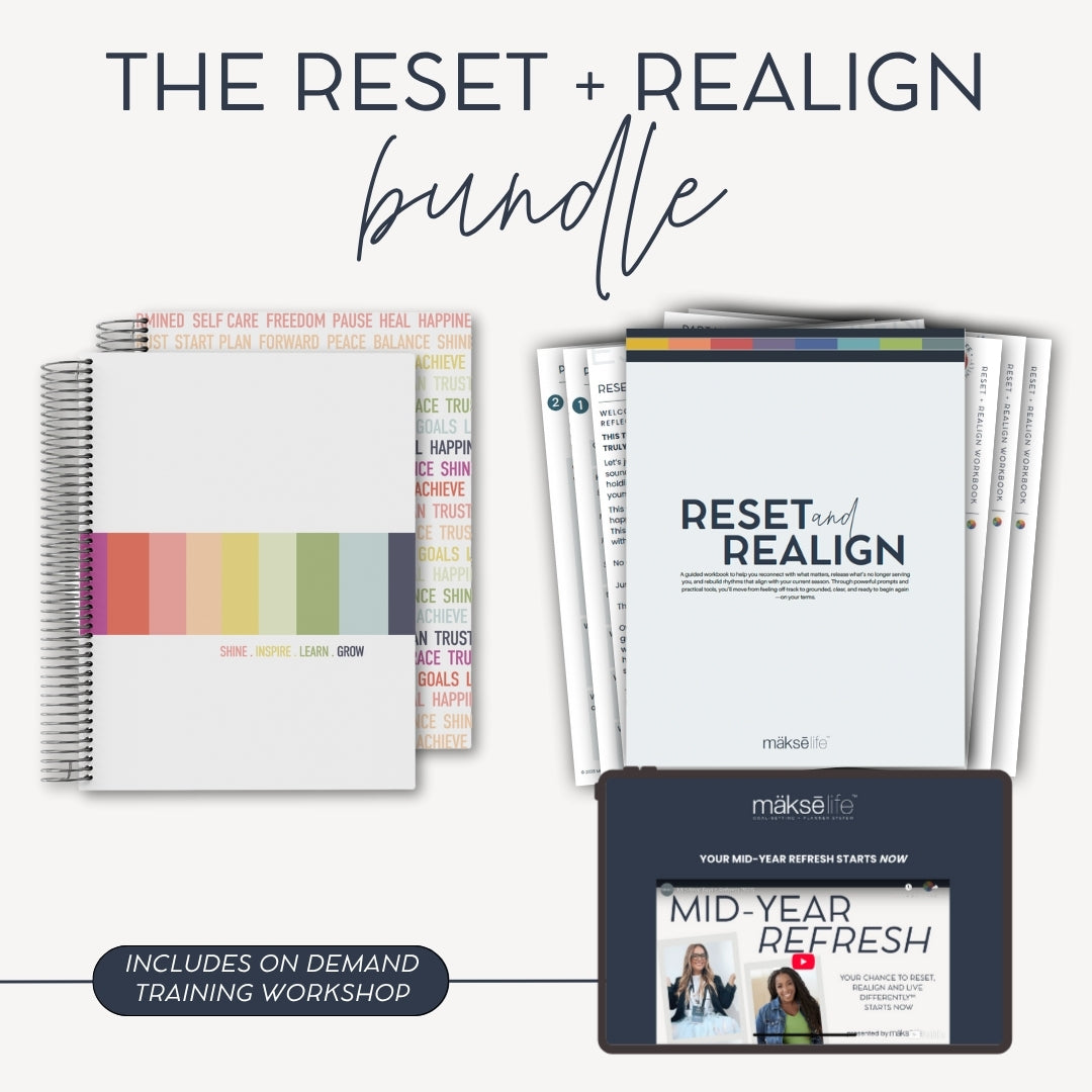 Reset + Realign Bundle (Inspire) – 2025 Goal-Setting Weekly Planner + Digital Life Reset Workbook