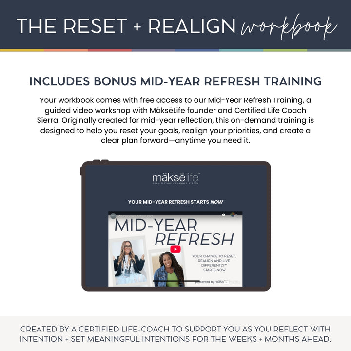 Reset + Realign Bundle (Dream Big) – 2025 Goal-Setting Weekly Planner + Digital Life Reset Workbook