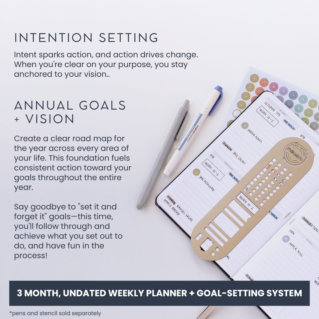 A5 Undated Quarterly Goal-Setting + Compact Weekly Planner