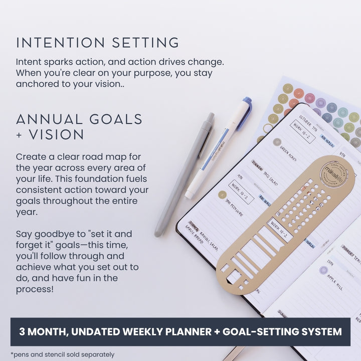 A5 Undated Quarterly Goal-Setting + Compact Weekly Planner