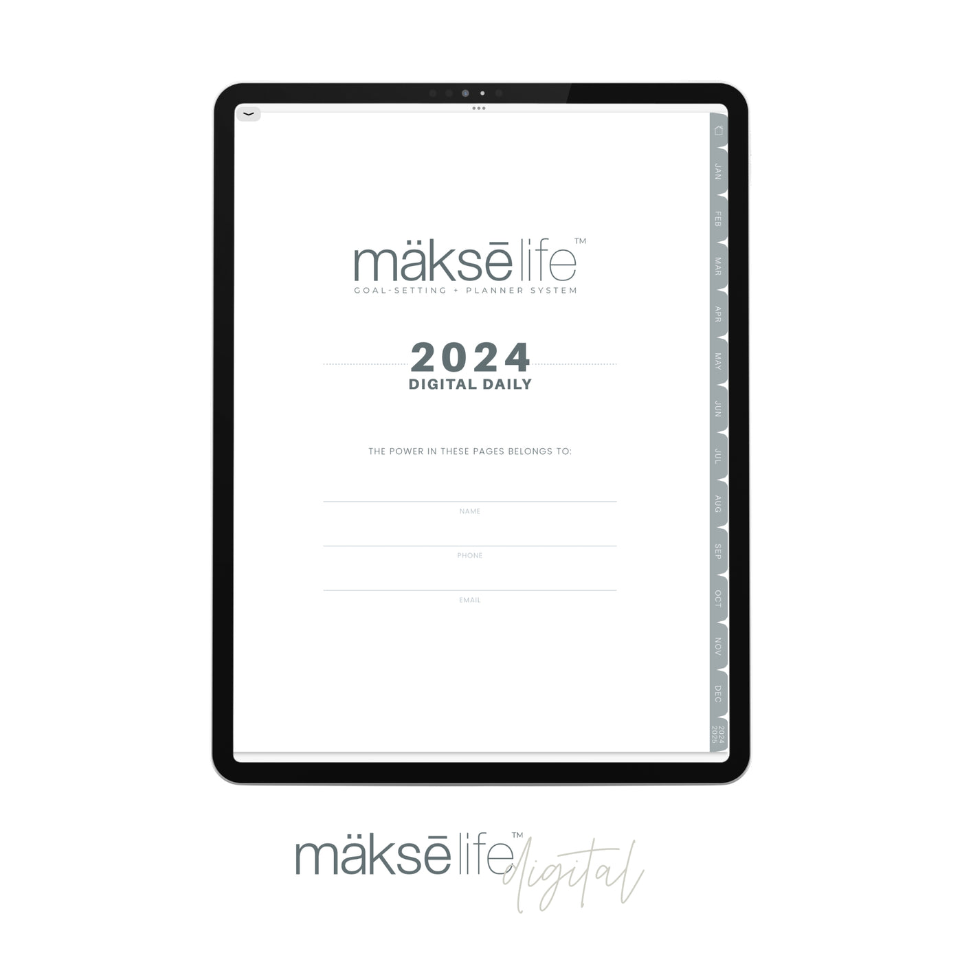 2024 Digital Goal-Setting + Daily Planner