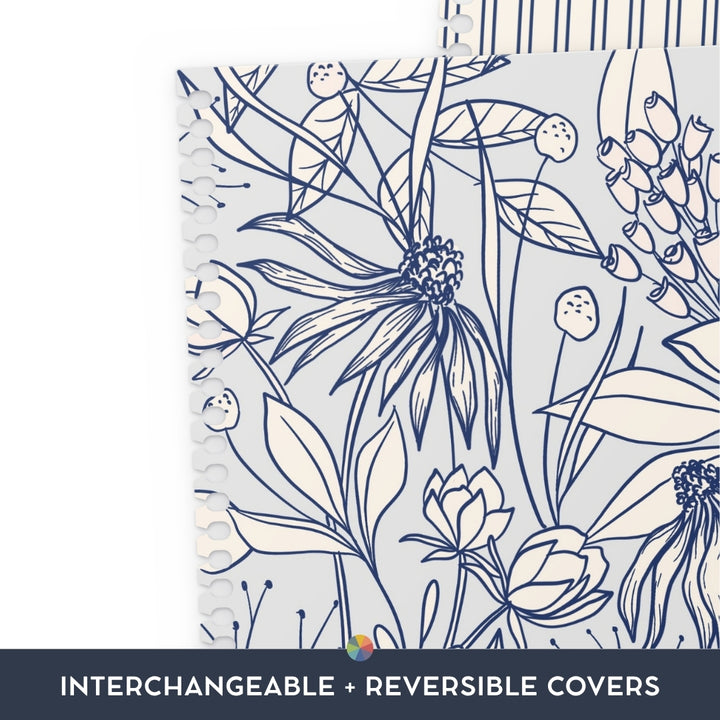 Secret Garden Blue: Interchangeable + Reversible Cover