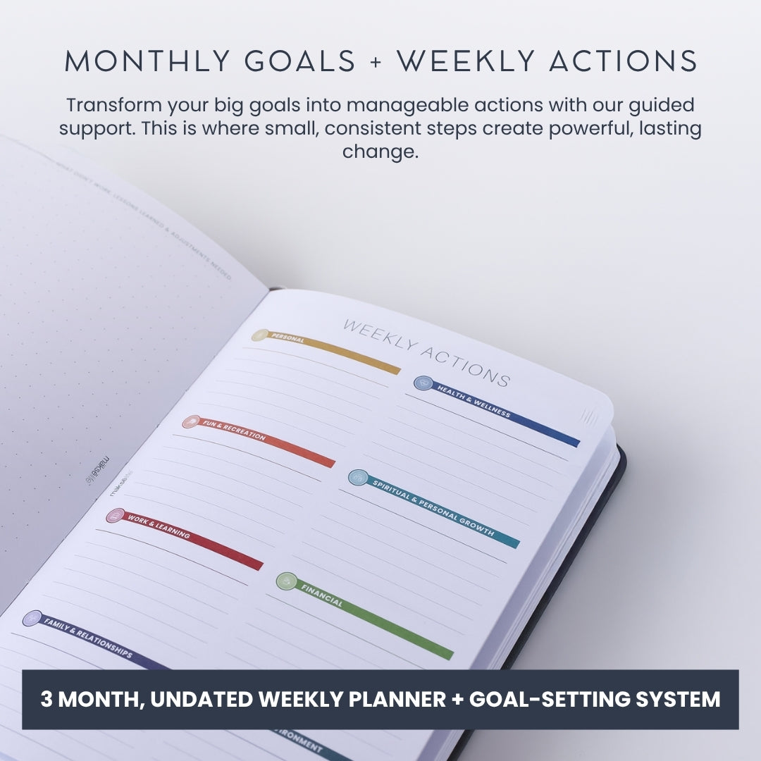A5 Undated Quarterly Goal-Setting + Compact Weekly Planner