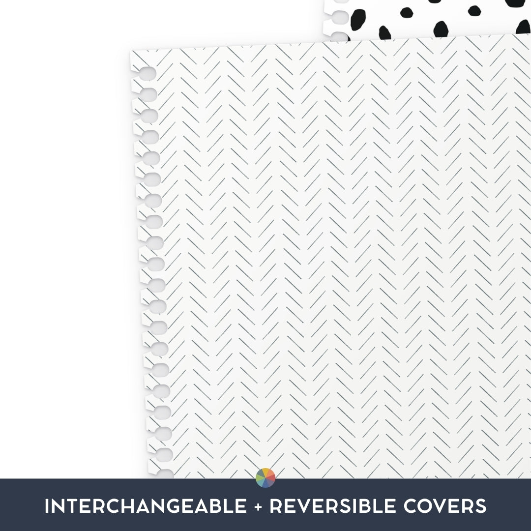 Black + White Chevron: Interchangeable + Reversible Cover