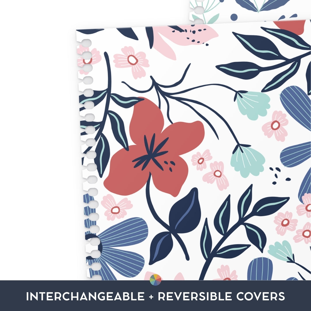 Red Floral: Interchangeable + Reversible Cover