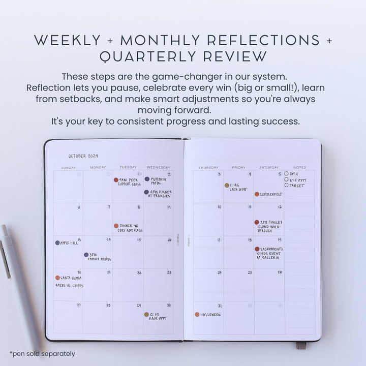 A5 Undated Quarterly Goal-Setting + Compact Weekly Planner