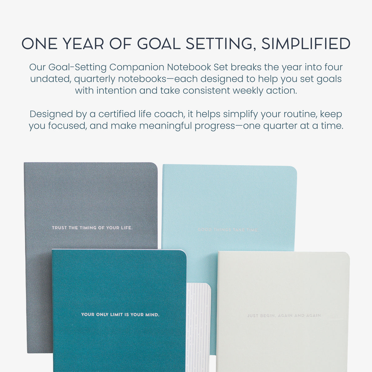 Notebook Goals Mathprint Goal-Setting Companion Notebook Set – Moxie A5 Quarterly Planner ...