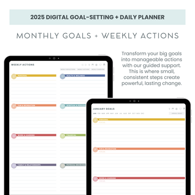 2025 Digital Goal-Setting + Daily Planner