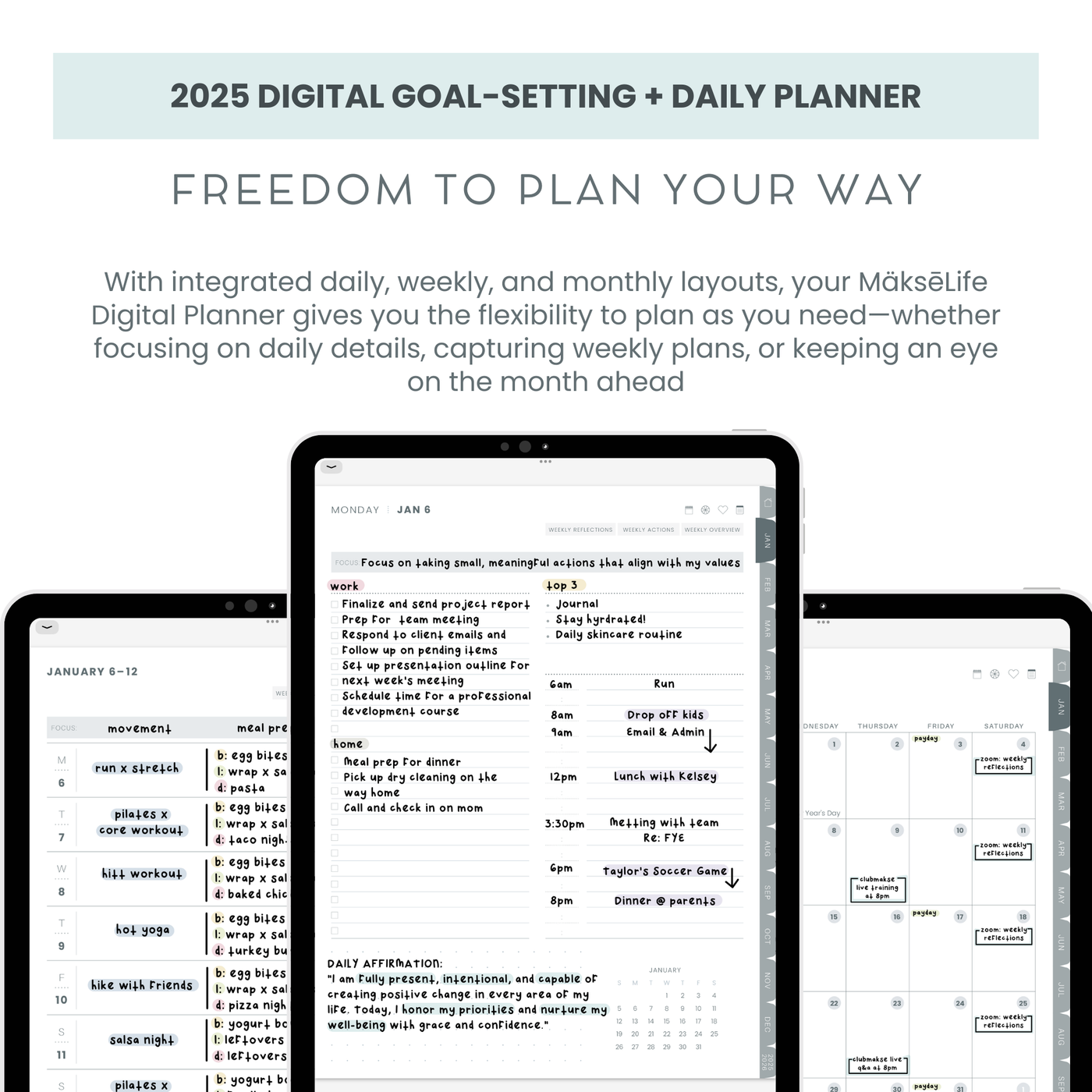 2025 Digital Goal-Setting + Daily Planner