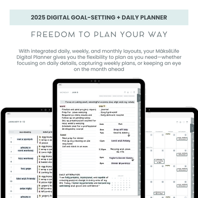 2025 Digital Goal-Setting + Daily Planner