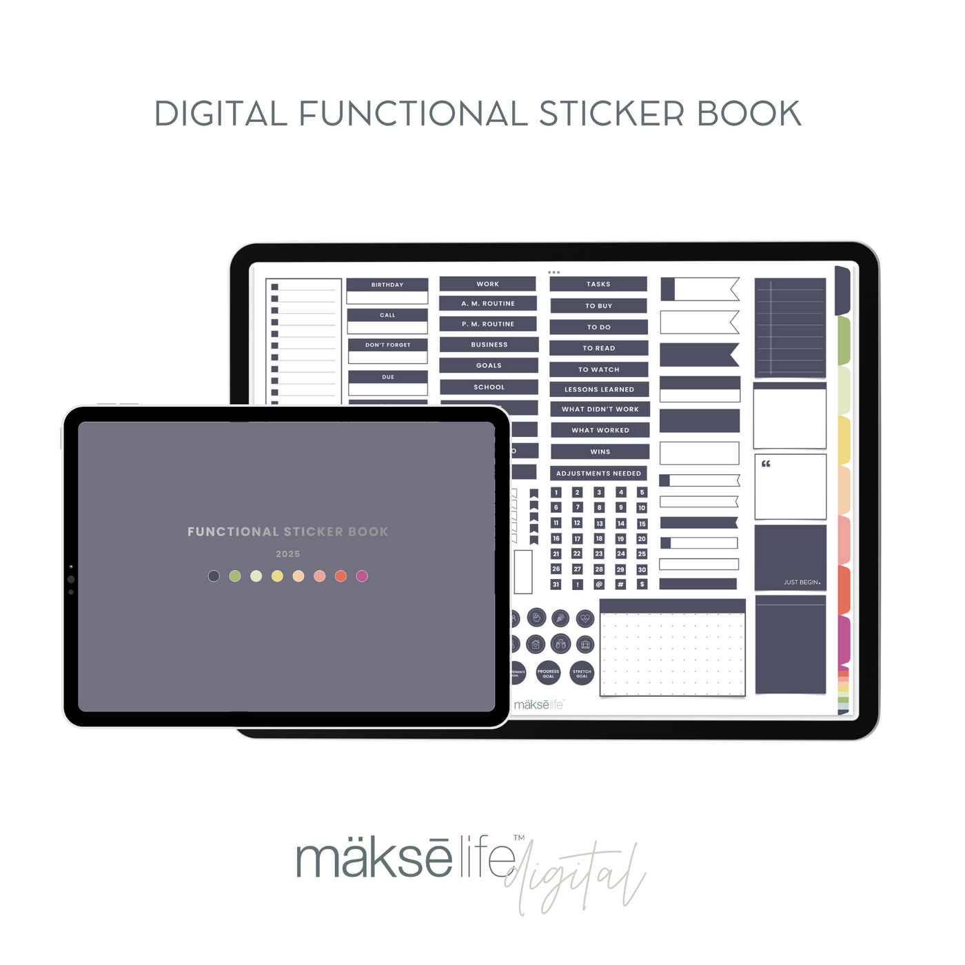 Digital 2025 Functional Sticker Book