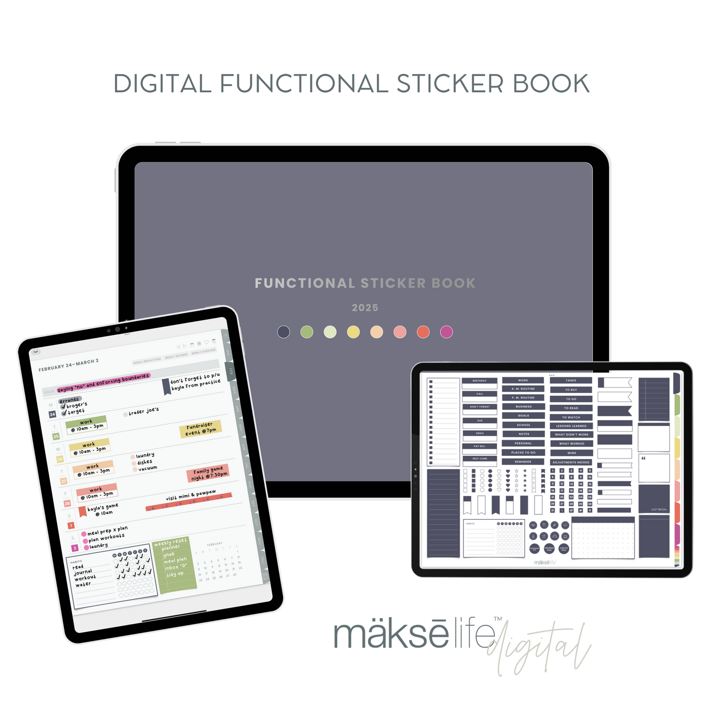 Digital 2025 Functional Sticker Book