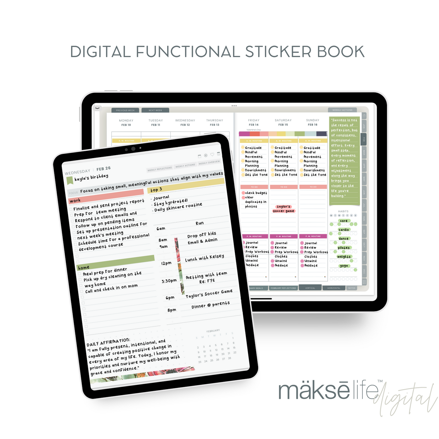 Digital 2025 Functional Sticker Book