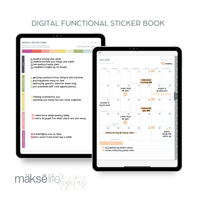 Digital 2025 Functional Sticker Book