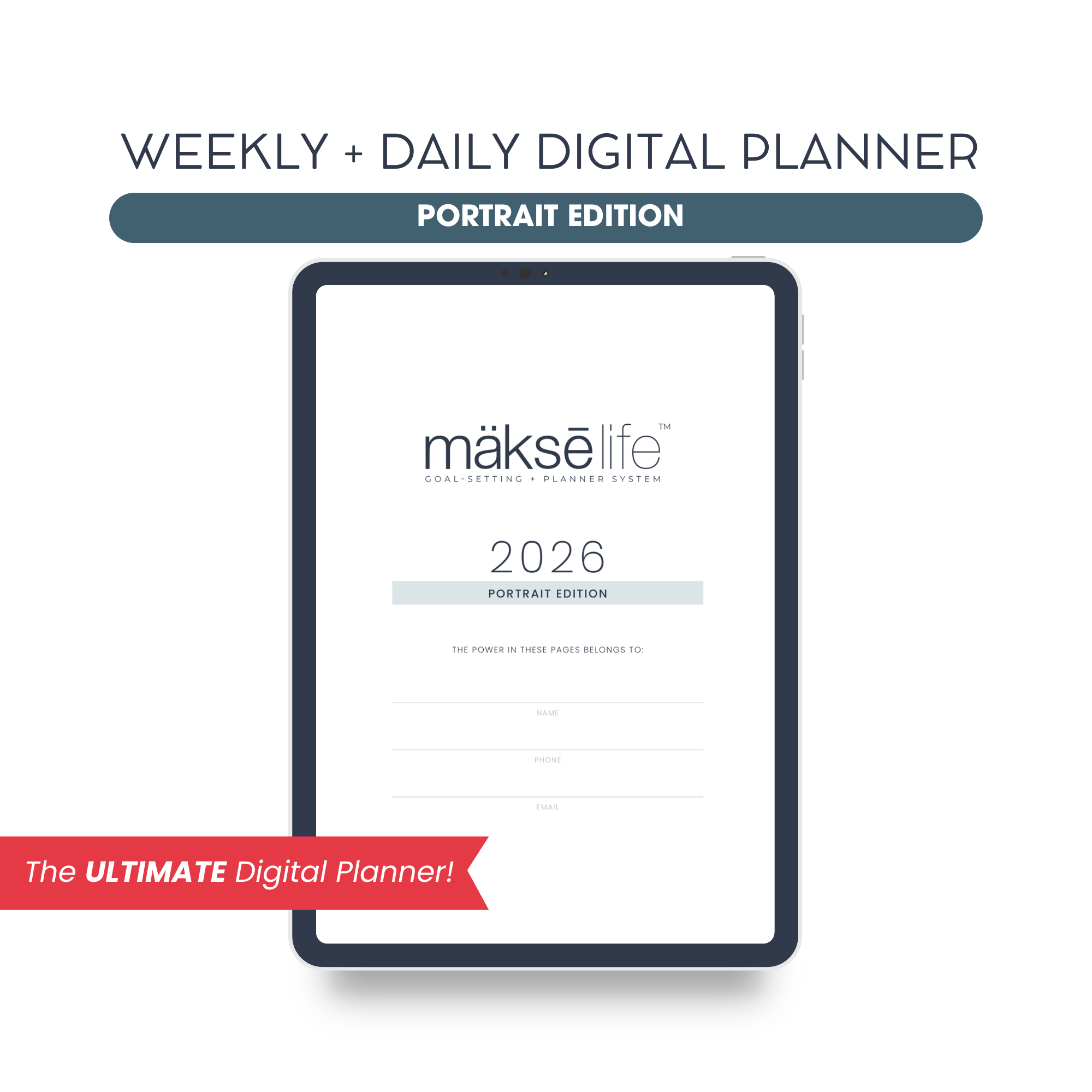 2026 Digital Weekly + Daily Planner - Portrait Edition – MakseLife