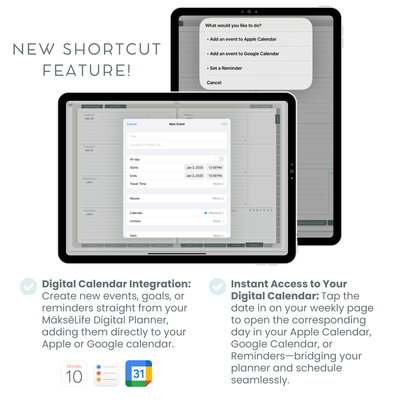 2025 Digital Goal-Setting + Weekly Planner