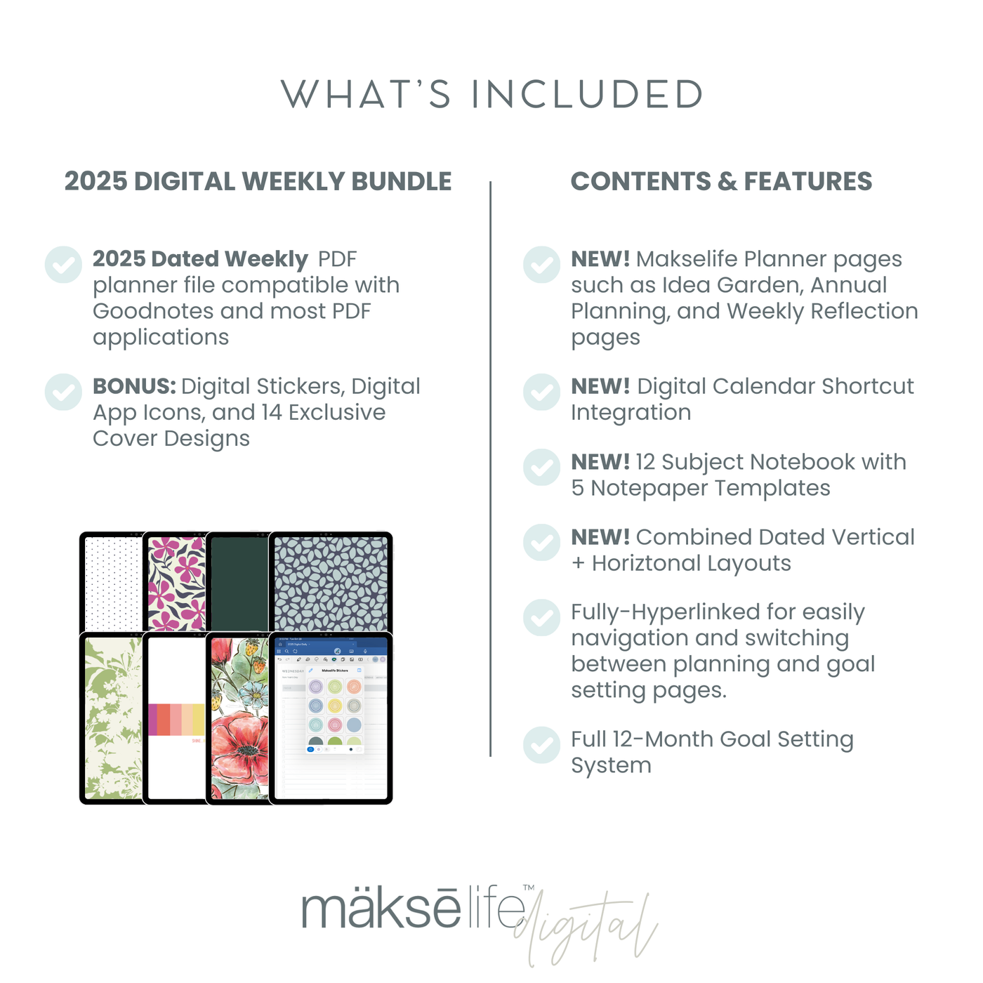 2025 Digital Goal-Setting + Weekly Planner