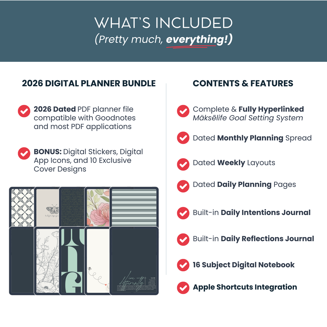 2026 Digital Weekly + Daily Planner - Portrait Edition