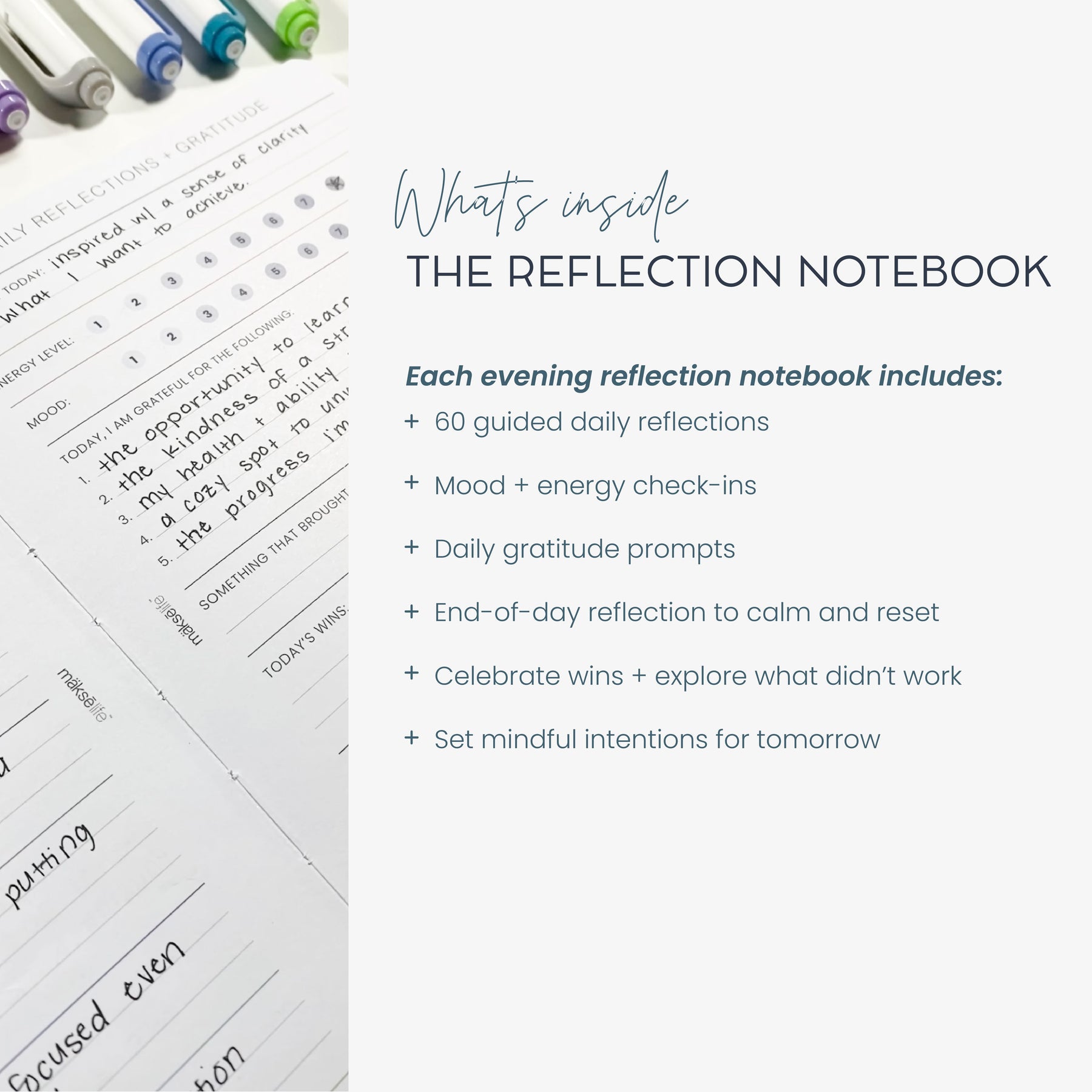 Evening Reflections & Gratitude Notebook – Daily Journaling Tool ...