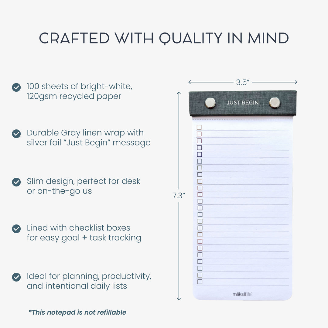 Just Begin To Do List Notepad