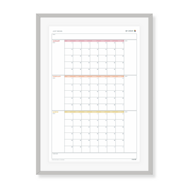 2025 Printable Quarterly Wall Calendar Posters