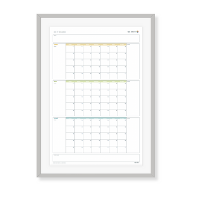 2025 Printable Quarterly Wall Calendar Posters