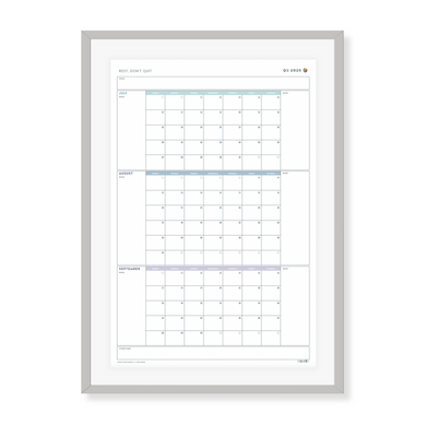 2025 Printable Quarterly Wall Calendar Posters