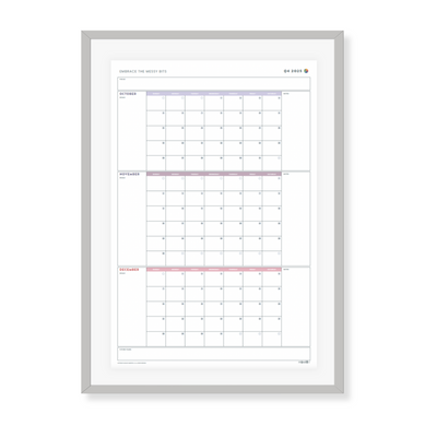 2025 Printable Quarterly Wall Calendar Posters