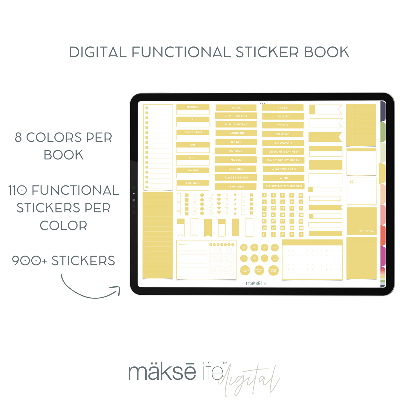 Digital 2025 Functional Sticker Book