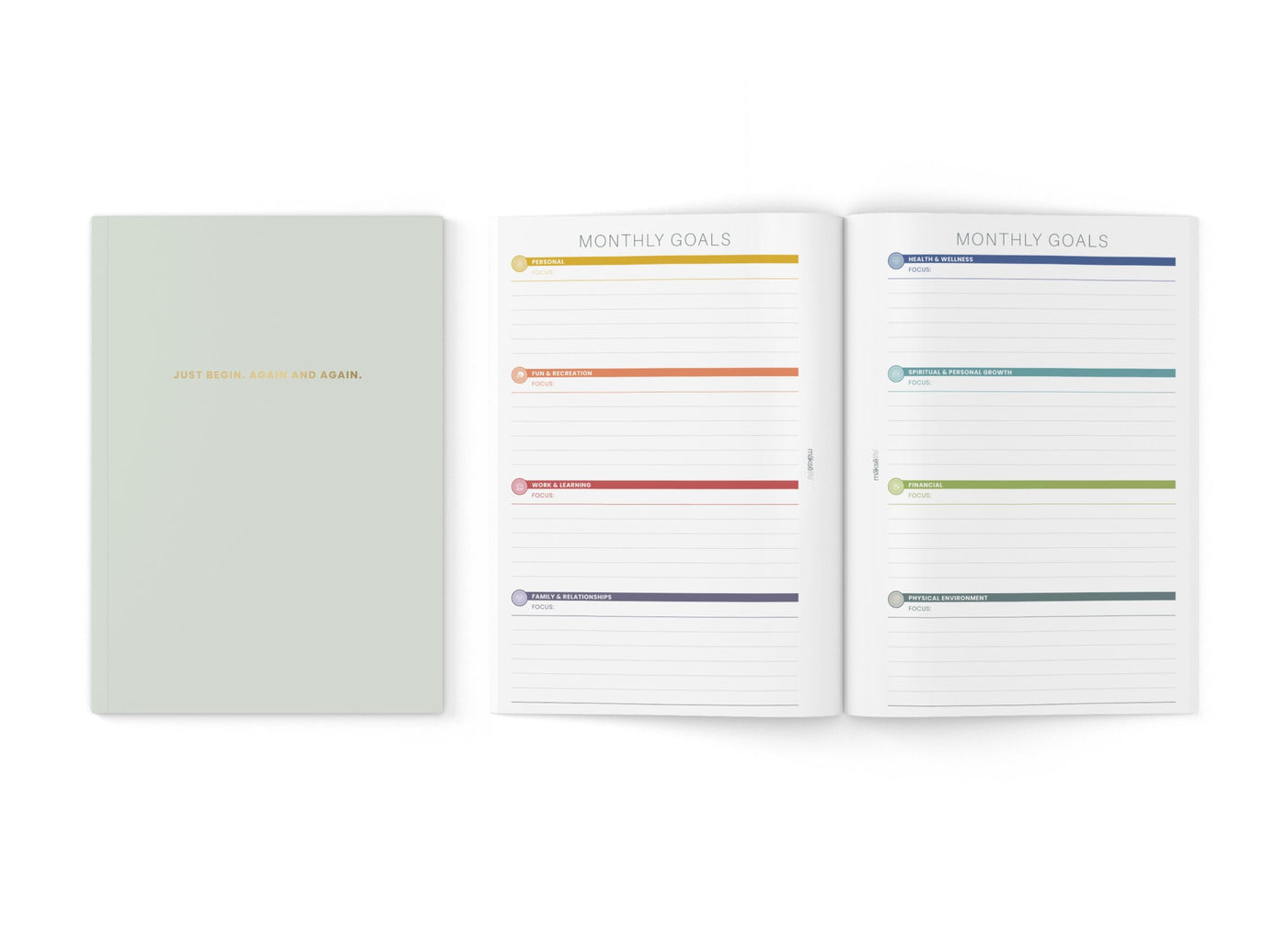 Goal-Setting Companion Notebook Set (Just Begin) – MakseLife