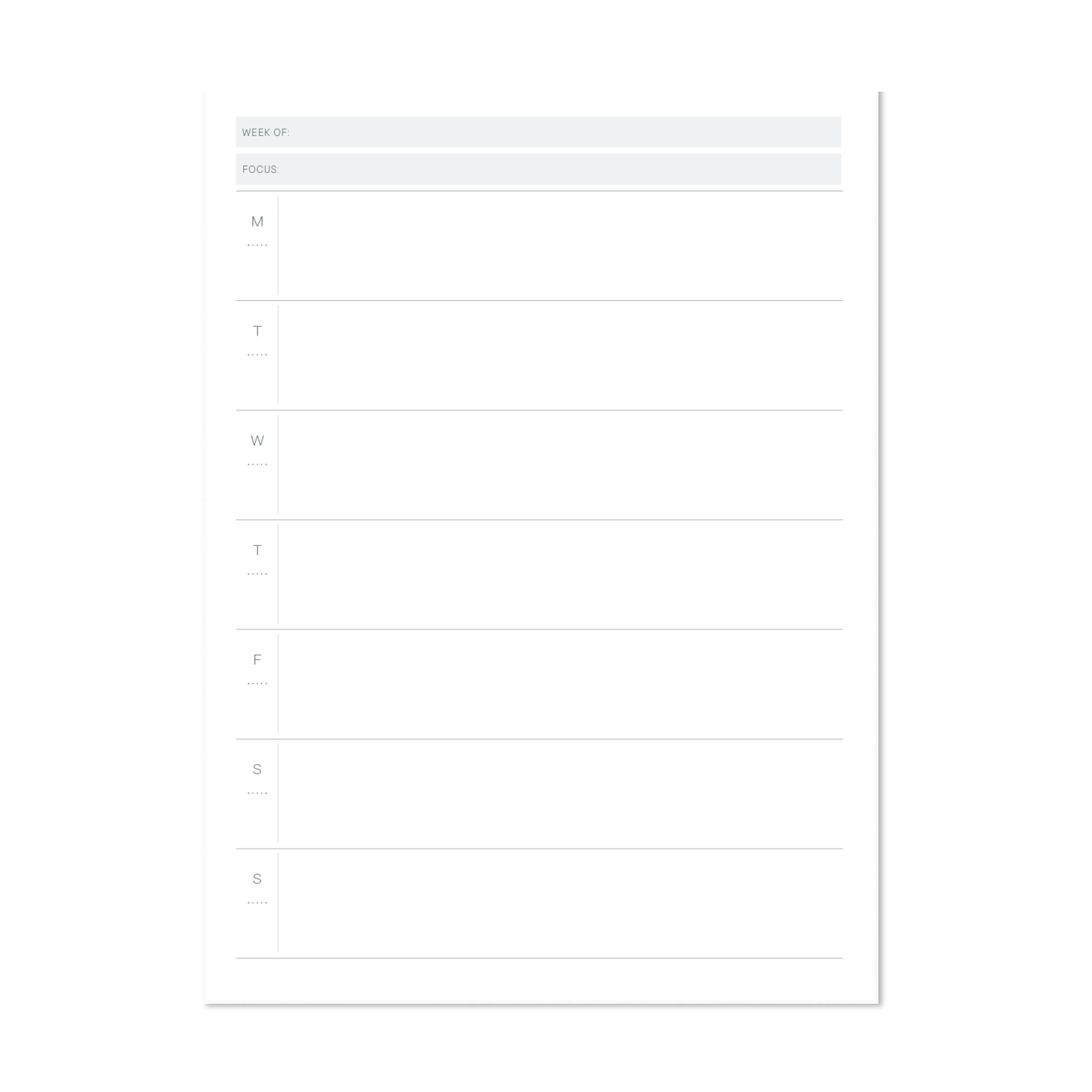Weekly Overview Notepad – MakseLife